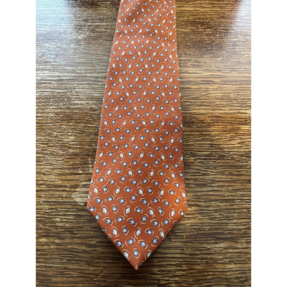 Brooks Brothers‎ Makers Silk Tie Orange Football Mens Designer Necktie
